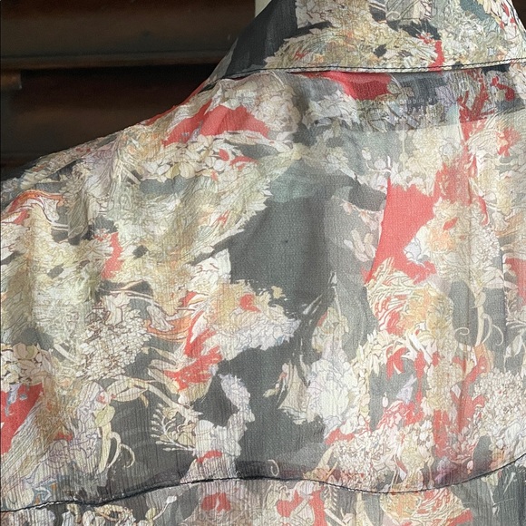 IRO Paris Blaze Gorgeous Top Oversized 36 Floral Button-Up Blouse Fits M / L - Picture 11 of 14